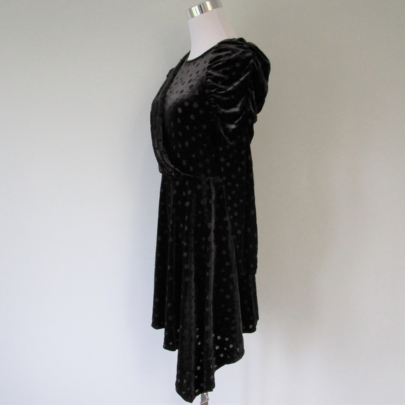 NWT Topshop Velvet Burnout Puff Sleeve Midi Dress - Picture 5 of 8